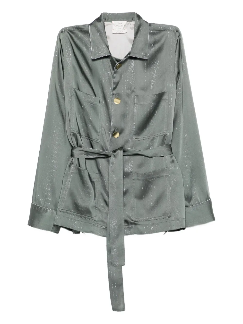 Куртка с поясом и металлическими деталями Forte Forte, зеленый
Куртка с поясом и металлическими деталями Forte Forte, зеленый