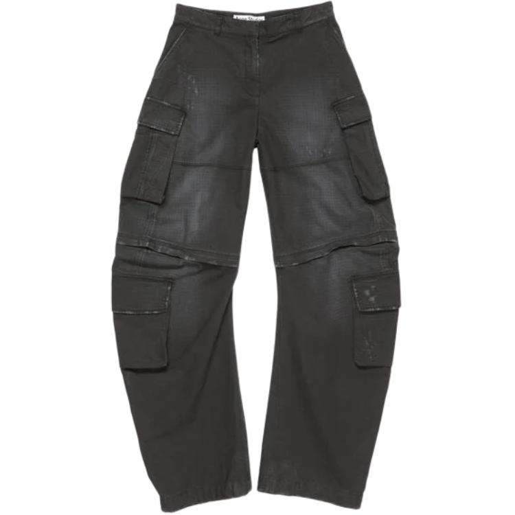 Брюки-палаццо карго Acne Studios, черный серый
Брюки-палаццо карго Acne Studios, черный серый
