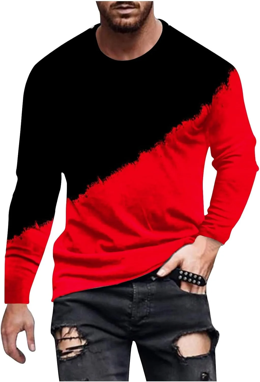Футболка с длинным рукавом Color Block для мужчин — Casual Basic Crewneck, свободный пуловер Cambkatl
Футболка с длинным рукавом Color Block для мужчин — Casual Basic Crewneck, свободный пуловер Cambkatl