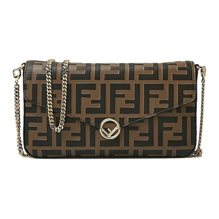 Кожаный кошелек на цепочке, сумка-конверт, кросс-боди, сумка через плечо женская коричневая FENDI
Кожаный кошелек на цепочке, сумка-конверт, кросс-боди, сумка через плечо женская коричневая FENDI