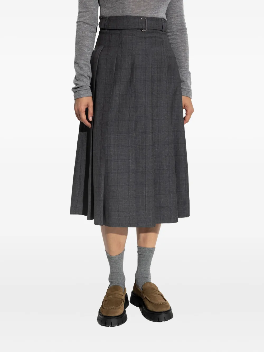 Плиссированная юбка с поясом Officine Generale, серый
Плиссированная юбка с поясом Officine Generale, серый