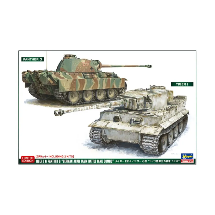 Основные боевые танки немецкой армии Tiger I и Panther G (ограниченное издание), WWII Tank Miniatures (1:72) (Hasegawa)
Основные боевые танки немецкой армии Tiger I и Panther G (ограниченное издание), WWII Tank Miniatures (1:72) (Hasegawa)