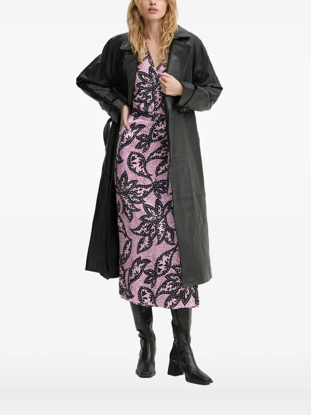 Кожаное пальто с поясом Bruuns Bazaar, черный
Кожаное пальто с поясом Bruuns Bazaar, черный