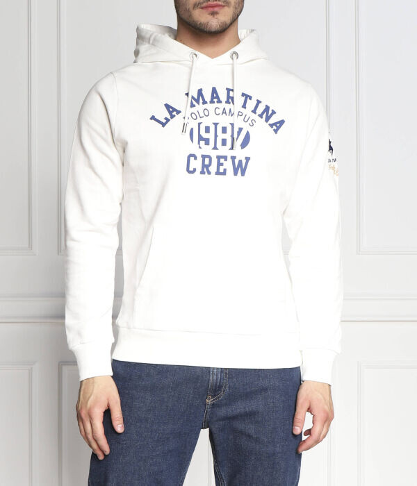 Толстовка мужская La Martina с надписью, белый 
Толстовка мужская La Martina с надписью, белый