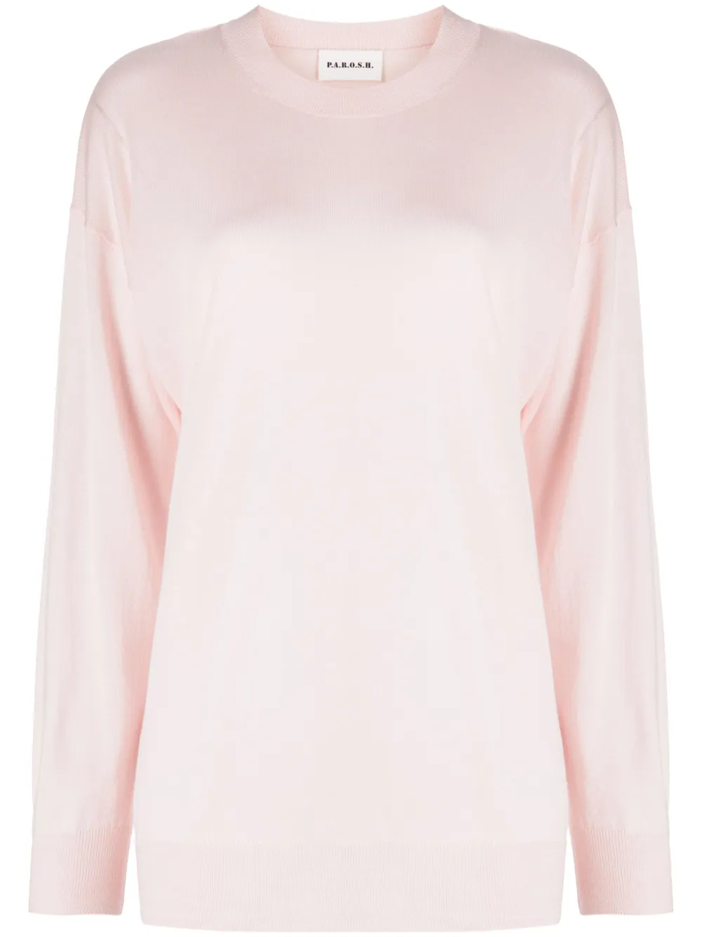 Джемпер тонкой вязки с круглым вырезом P.A.R.O.S.H., розовый 
Джемпер тонкой вязки с круглым вырезом P.A.R.O.S.H., розовый