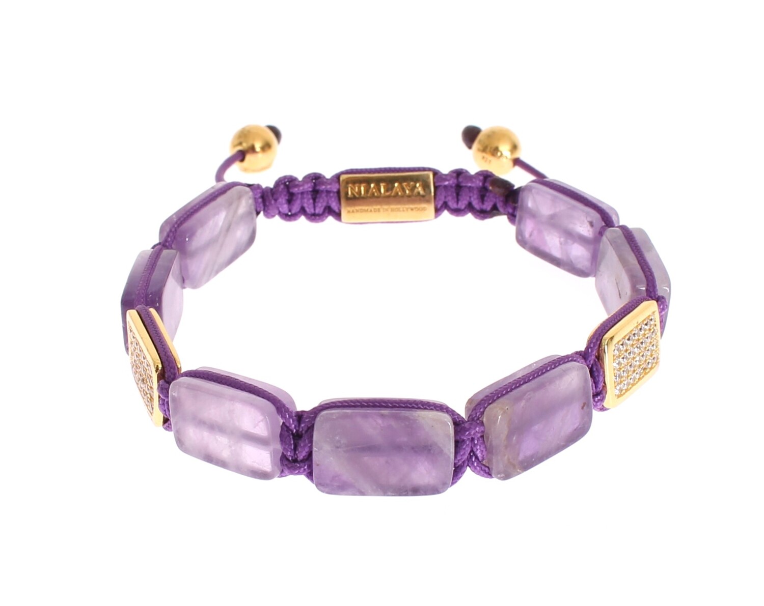 Ослепительный браслет с бриллиантами и позолоченным аметистом Nialaya Jewelry, фиолетовый/золотой
Ослепительный браслет с бриллиантами и позолоченным аметистом Nialaya Jewelry, фиолетовый/золотой