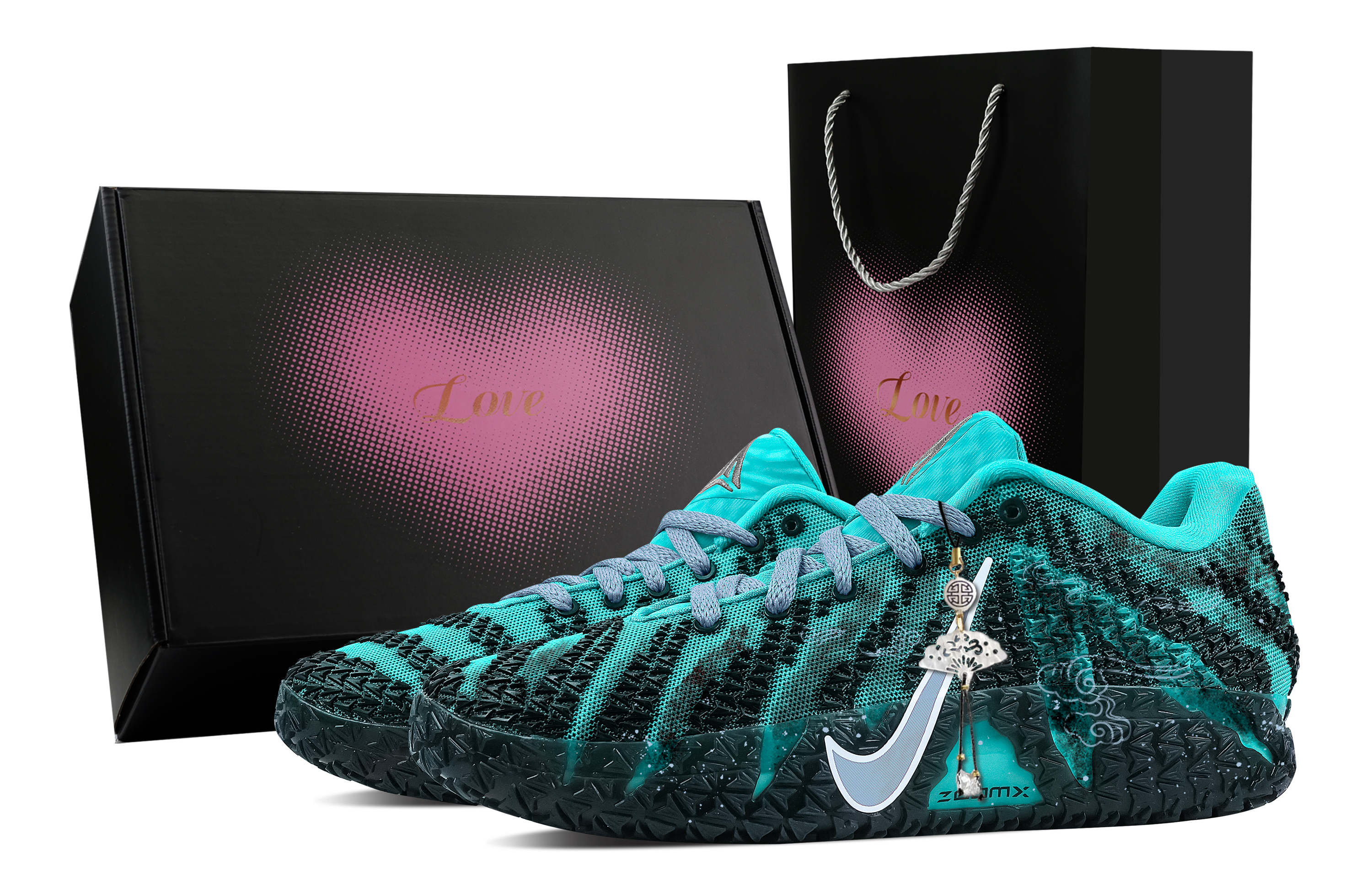 Nike Кроссовки баскетбольные мужские Ja Morant 3 Cyan Cloud Ascending, Heart Box Rebound Grip Low top черно-зеленые
Nike Кроссовки баскетбольные мужские Ja Morant 3 Cyan Cloud Ascending, Heart Box Rebound Grip Low top черно-зеленые