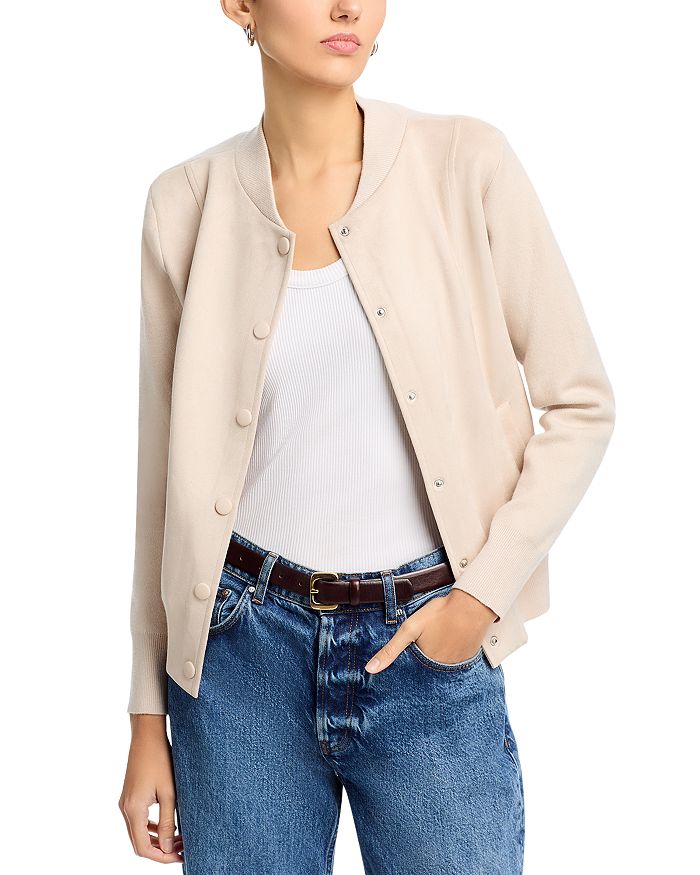 Бомбер на пуговицах из искусственной замши Sioni, белый
Бомбер на пуговицах из искусственной замши Sioni, белый