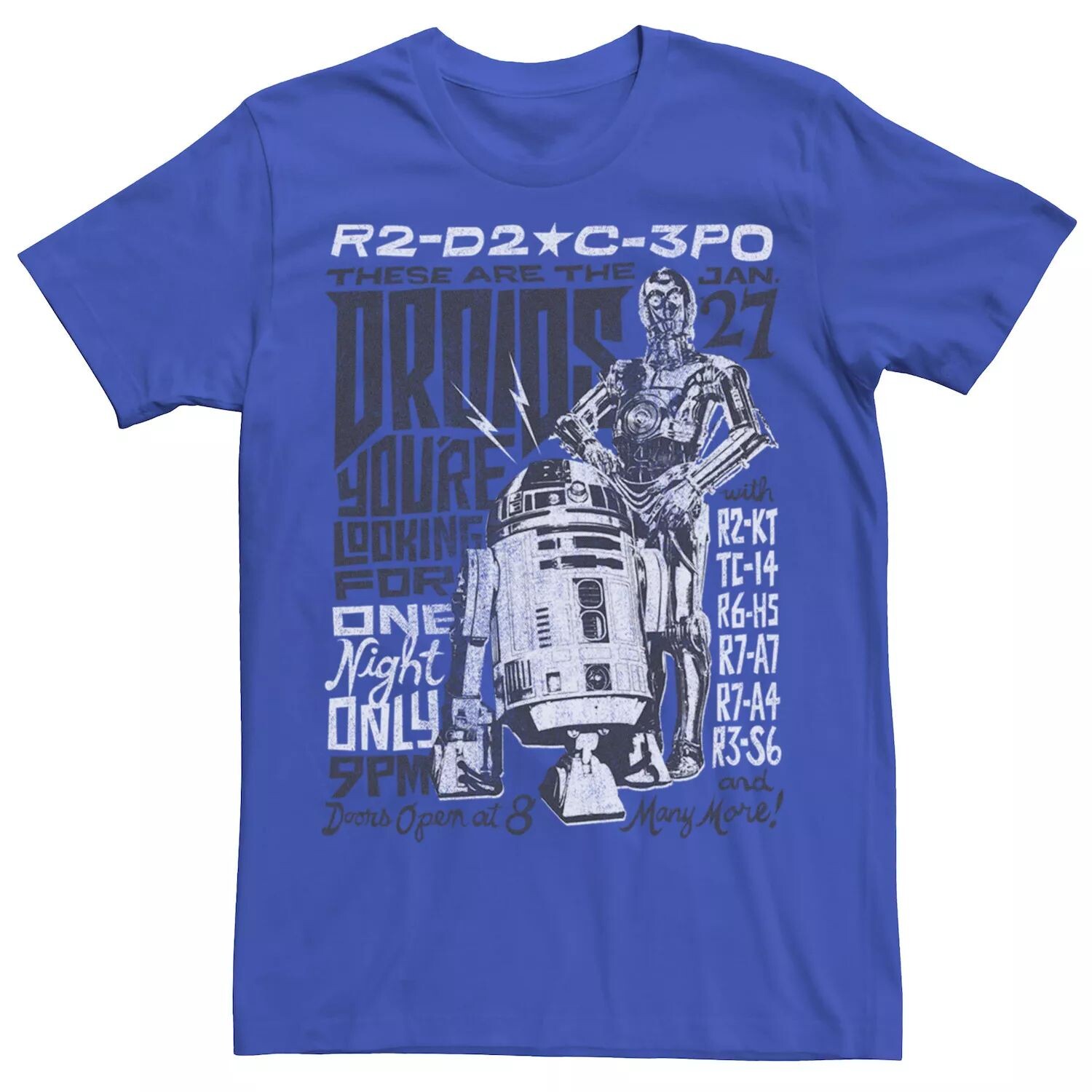 Мужская футболка Star Wars R2-D2 и C-3PO «Дроиды, которых вы ищете» Licensed Character
Мужская футболка Star Wars R2-D2 и C-3PO «Дроиды, которых вы ищете» Licensed Character
