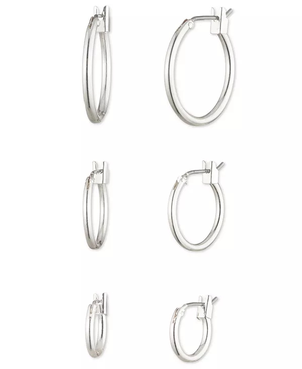 Набор из 3 серег-колец серебристого тона Nine West, silver
Набор из 3 серег-колец серебристого тона Nine West, silver