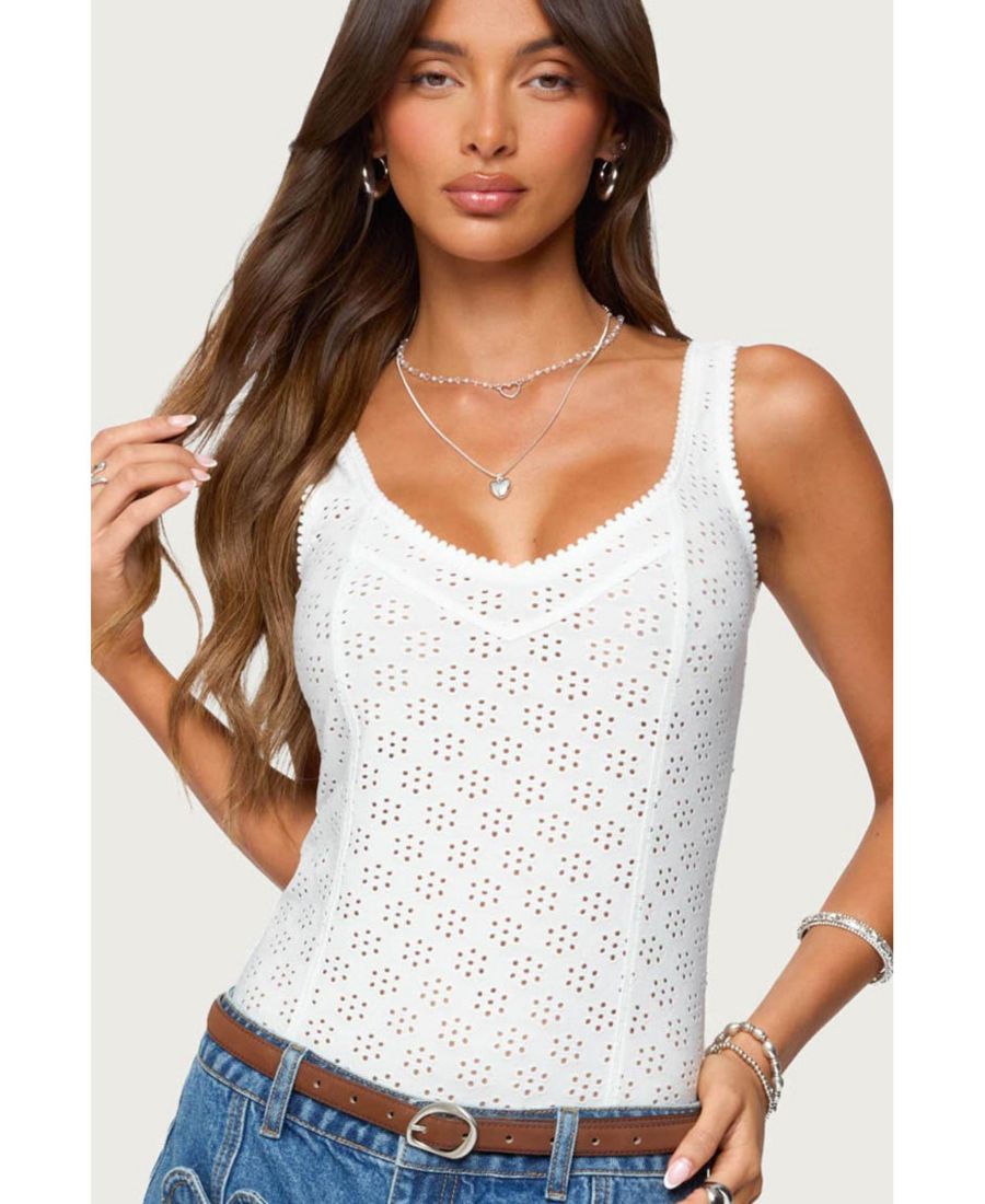 Женский боди Clementina с перфорацией Edikted, White
Женский боди Clementina с перфорацией Edikted, White