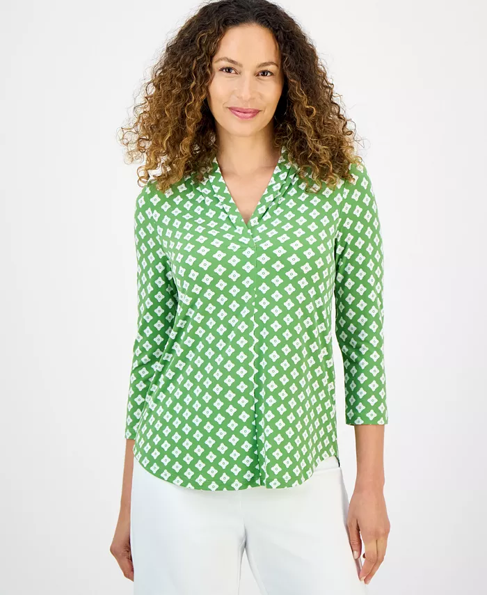 Топ с принтом и рукавом 3/4 JM Collection, мультиколор
Топ с принтом и рукавом 3/4 JM Collection, мультиколор