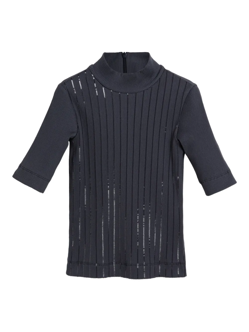 Топ в рубчик с пайетками Brunello Cucinelli Kids, синий 
Топ в рубчик с пайетками Brunello Cucinelli Kids, синий