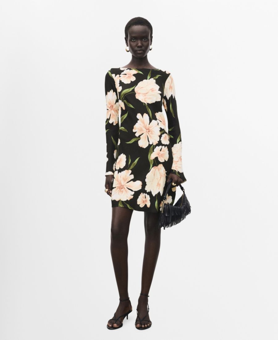 Женское короткое платье с цветочным принтом MANGO, Black
Женское короткое платье с цветочным принтом MANGO, Black