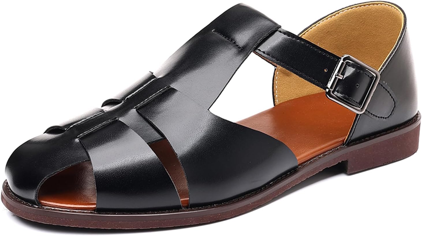 Мужские закрытые сандалии с плоской подошвой типа «фишерман», легкие, с противоскользящей подошвой, регулируемые на липучке, кожаные сандалии для лова рыбы, для летнего пляжа, повседневной носки Eggdk, черный
Мужские закрытые сандалии с плоской подошвой типа «фишерман», легкие, с противоскользящей подошвой, регулируемые на липучке, кожаные сандалии для лова рыбы, для летнего пляжа, повседневной носки Eggdk, черный