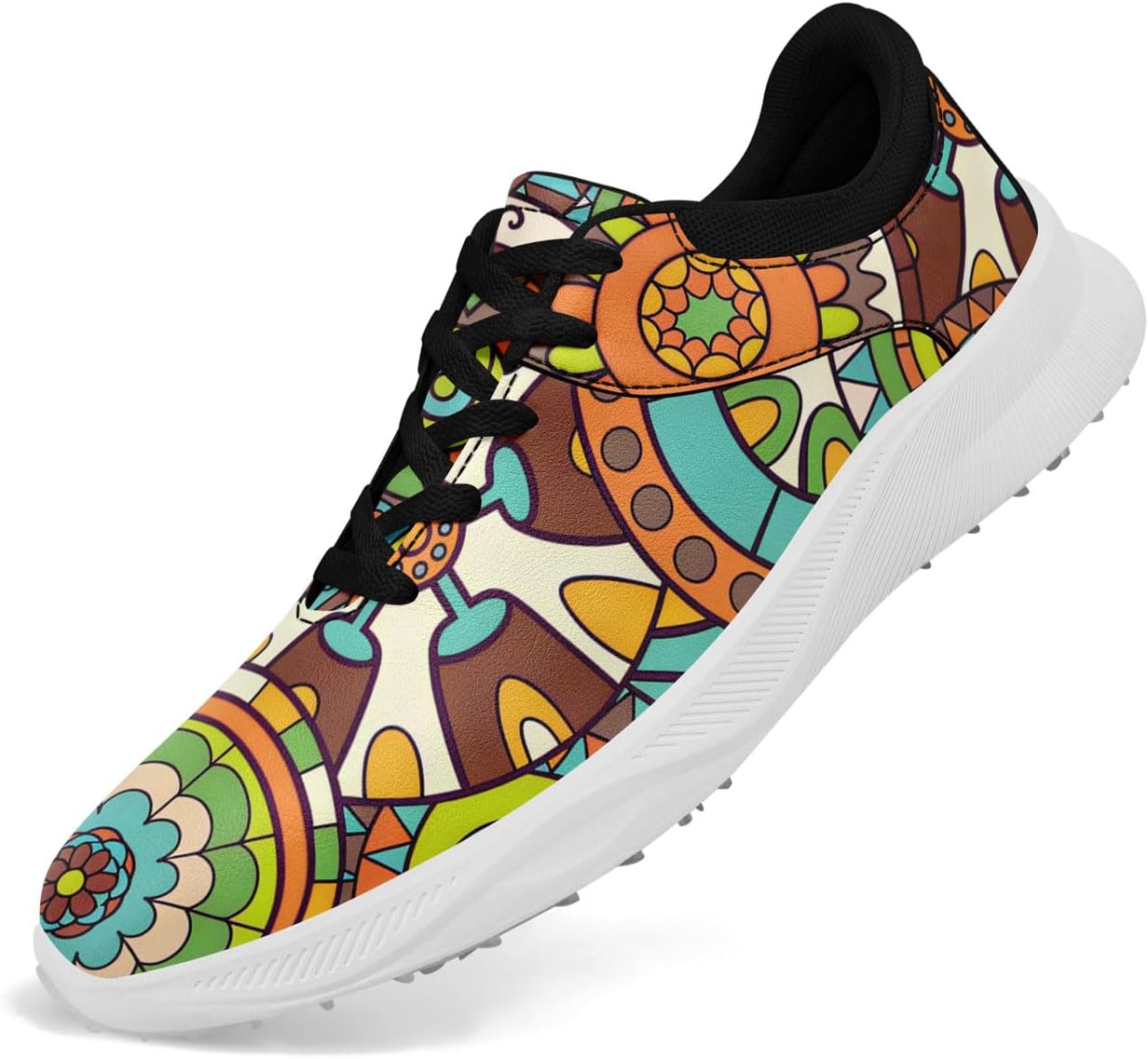 Мужские и женские модные гольф-туфли с принтом мандалы, яркие, дышащие, без шипов, стильные, удобные, на шнуровке, кроссовки для гольфа Coolcustomize, белый/черный/синий/оранжевый/коричневый
Мужские и женские модные гольф-туфли с принтом мандалы, яркие, дышащие, без шипов, стильные, удобные, на шнуровке, кроссовки для гольфа Coolcustomize, белый/черный/синий/оранжевый/коричневый