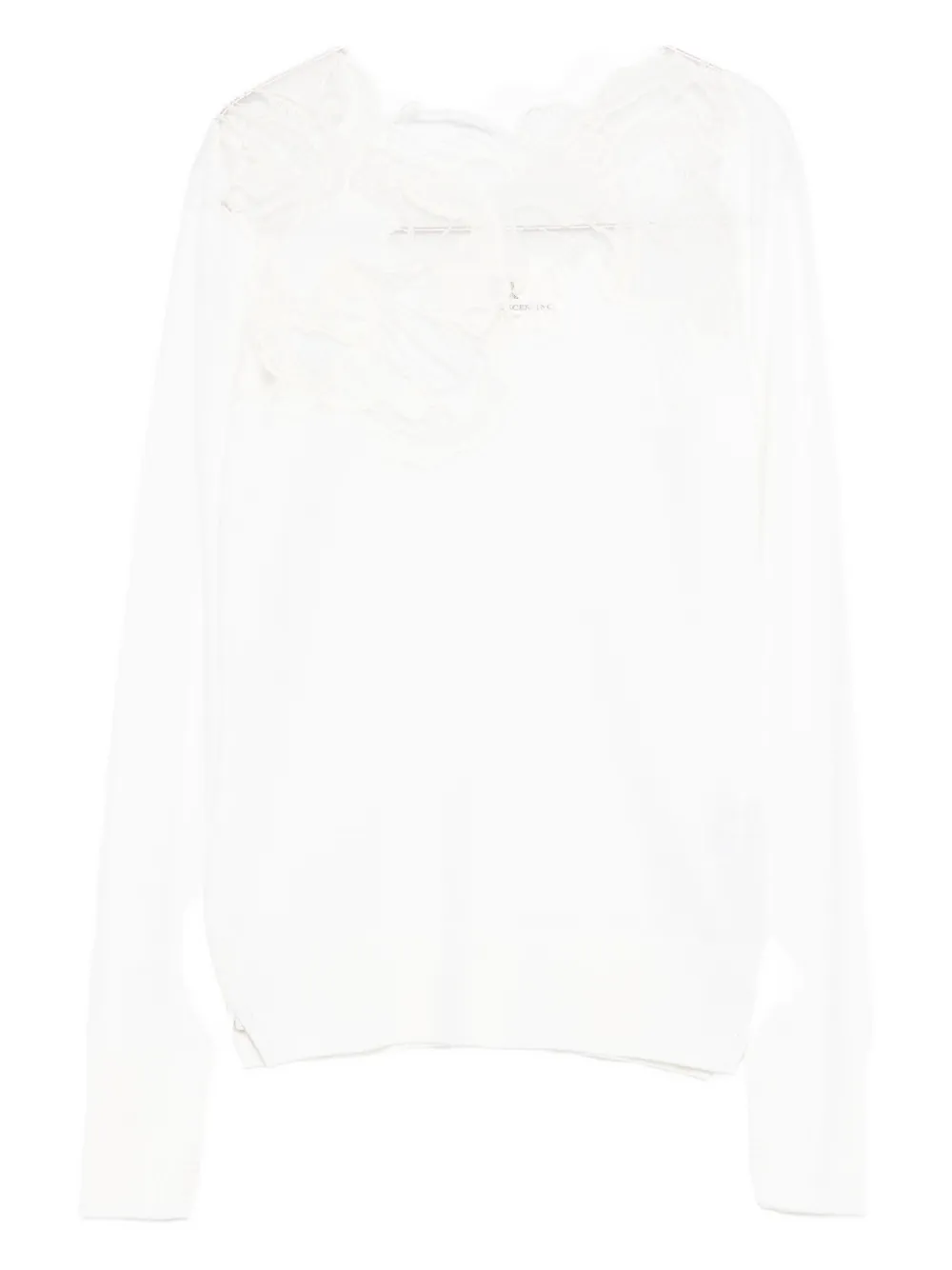 Топ с длинными рукавами и кружевной вставкой Ermanno Scervino, белый
Топ с длинными рукавами и кружевной вставкой Ermanno Scervino, белый