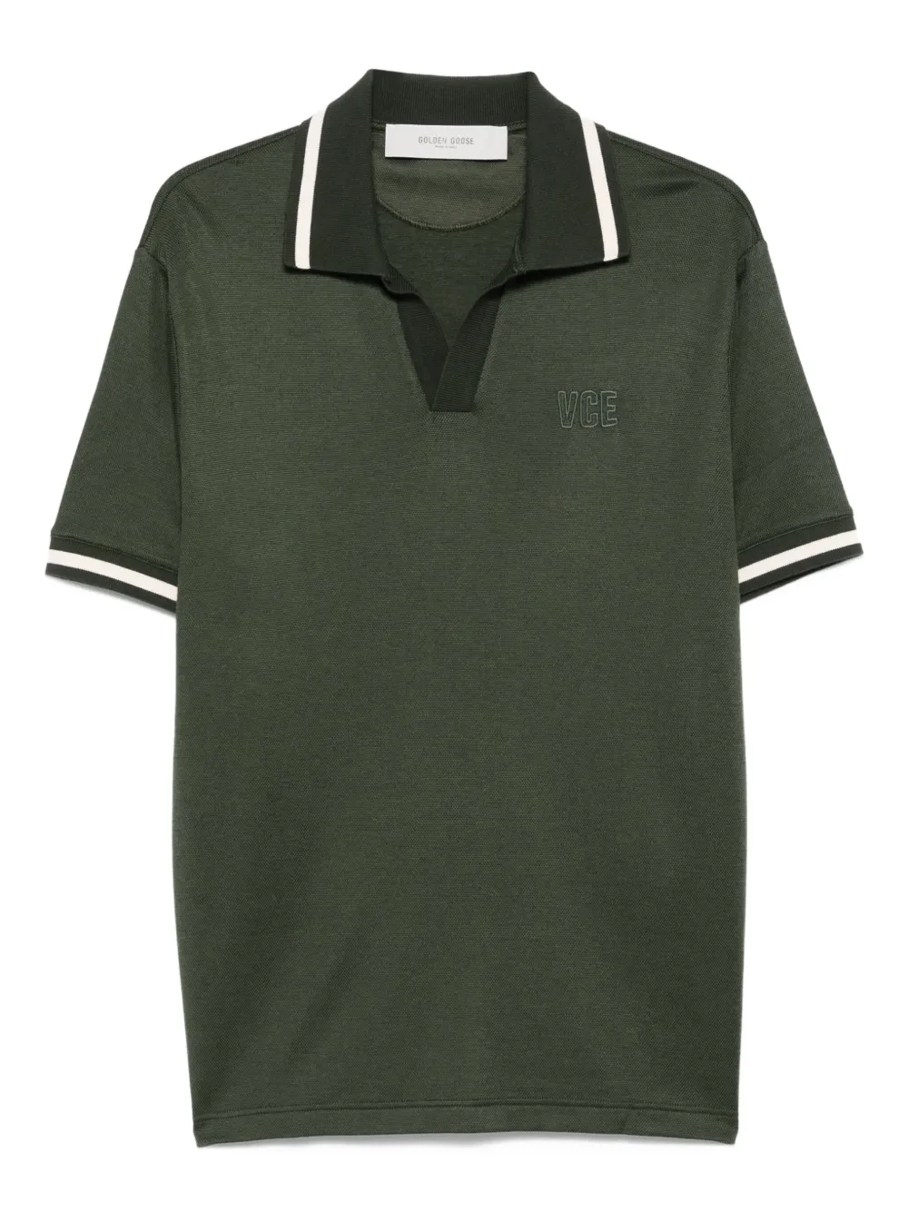 Рубашка поло с полосками на воротнике GOLDEN GOOSE, зеленый
Рубашка поло с полосками на воротнике GOLDEN GOOSE, зеленый