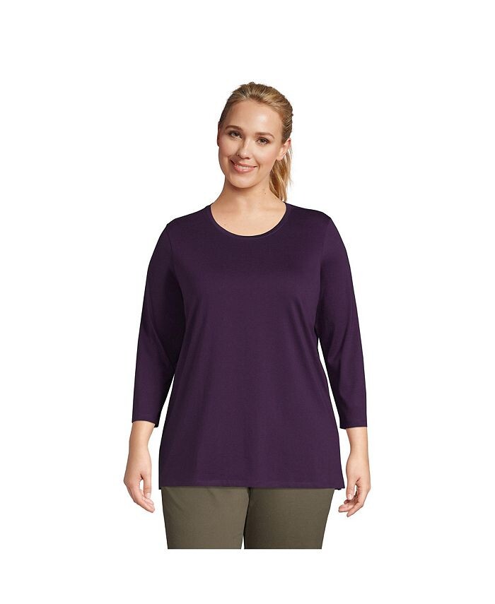 Женская хлопковая туника Supima с круглым вырезом больших размеров с рукавами 3/4 Lands' End, фиолетовый
Женская хлопковая туника Supima с круглым вырезом больших размеров с рукавами 3/4 Lands' End, фиолетовый