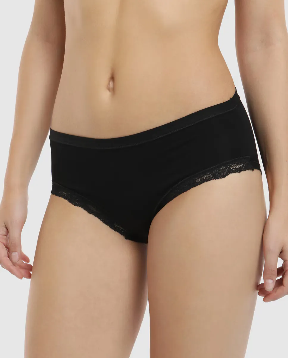 Высокие трусы Original Sin из хлопка с кружевом Pecado Original, черный 
Высокие трусы Original Sin из хлопка с кружевом Pecado Original, черный