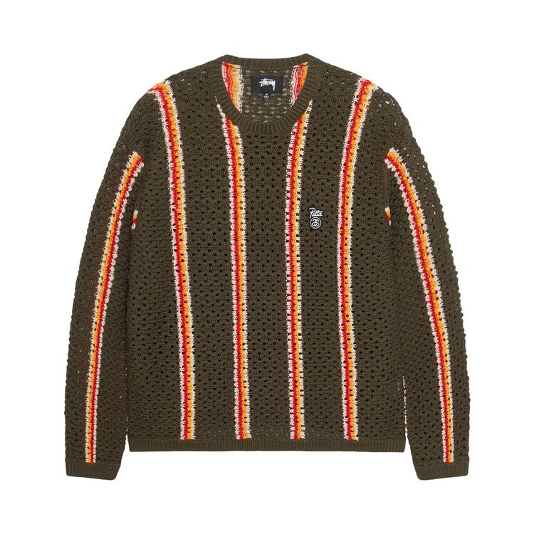 Свитер Stussy x Patta Striped Loose Gauge Sweater, оливковый
Свитер Stussy x Patta Striped Loose Gauge Sweater, оливковый