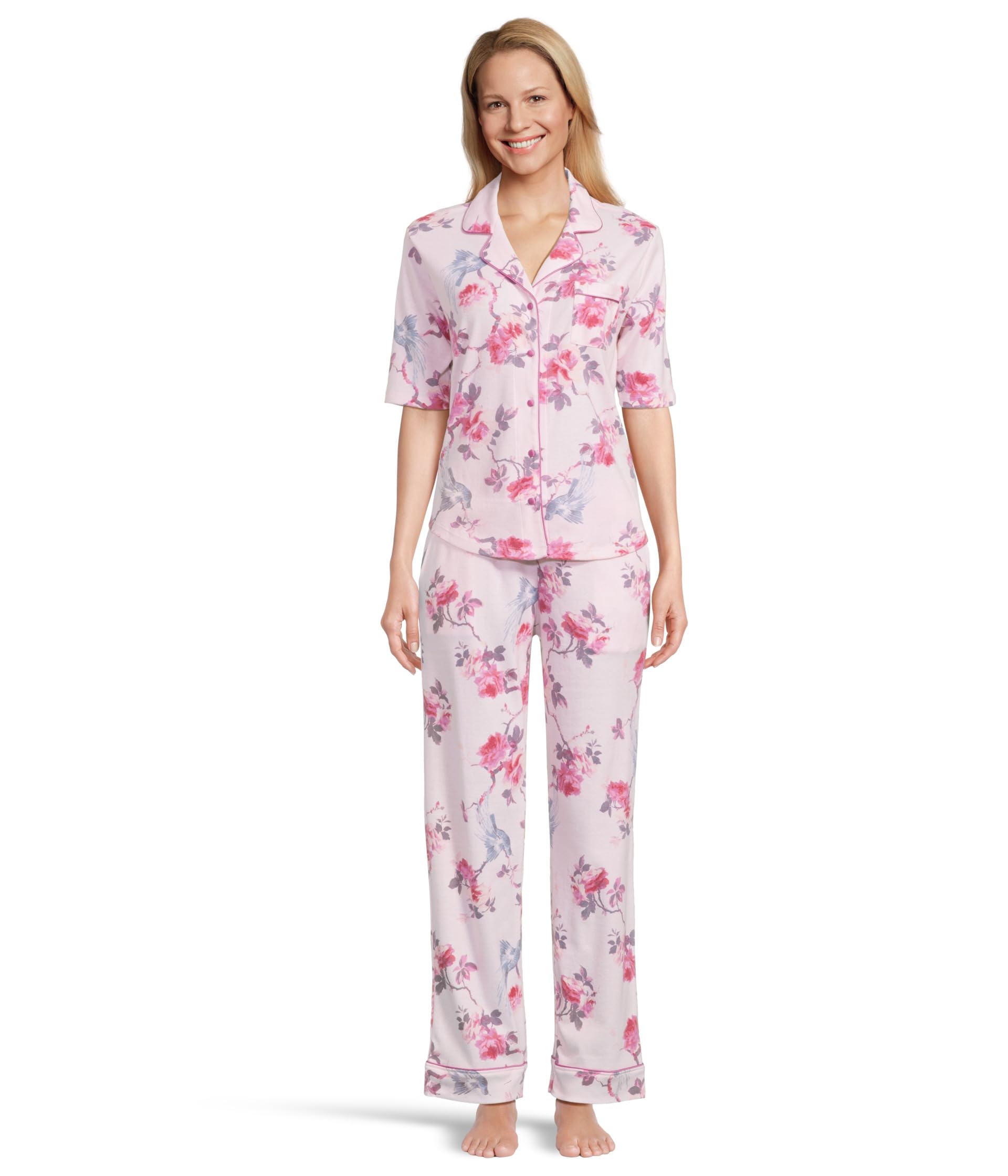 Пижама Karen Neuburger Elbow Sleeve Notch Collar Girlfriend Pj Set, Rose Feather Floral
Пижама Karen Neuburger Elbow Sleeve Notch Collar Girlfriend Pj Set, Rose Feather Floral