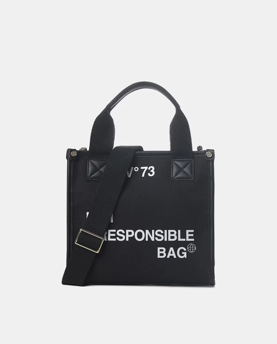 Сумка-шоппер из холщовой ткани среднего размера с контрастным принтом Vº73 Venezia, черный
Сумка-шоппер из холщовой ткани среднего размера с контрастным принтом Vº73 Venezia, черный