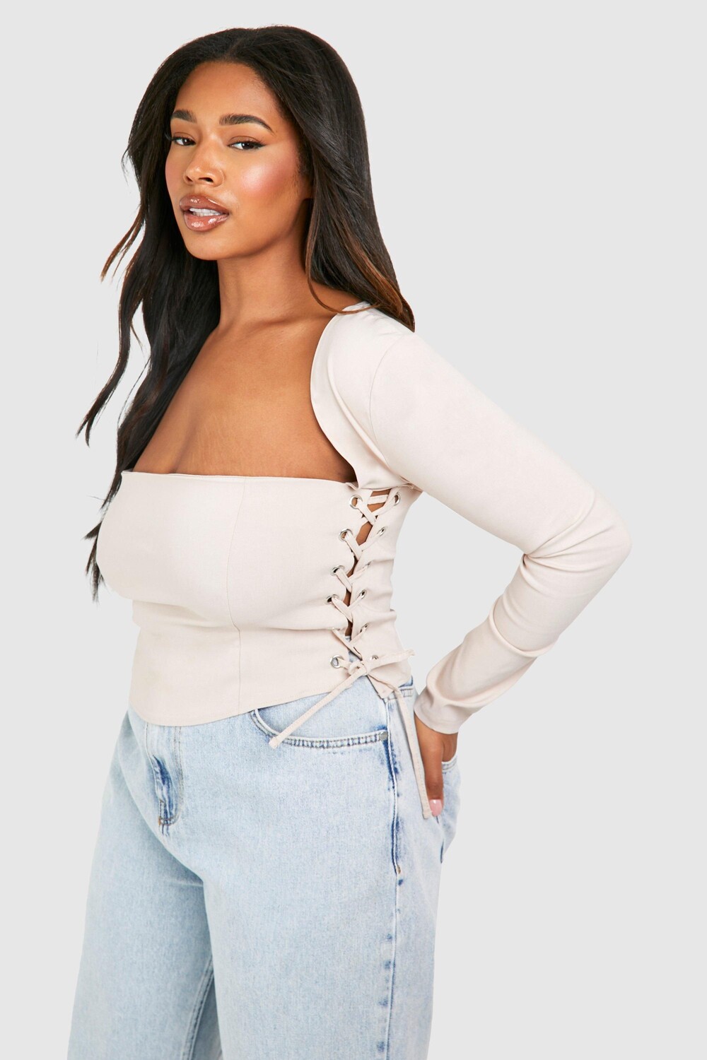 Топ корсетный Boohoo на шнуровке, stone
Топ корсетный Boohoo на шнуровке, stone