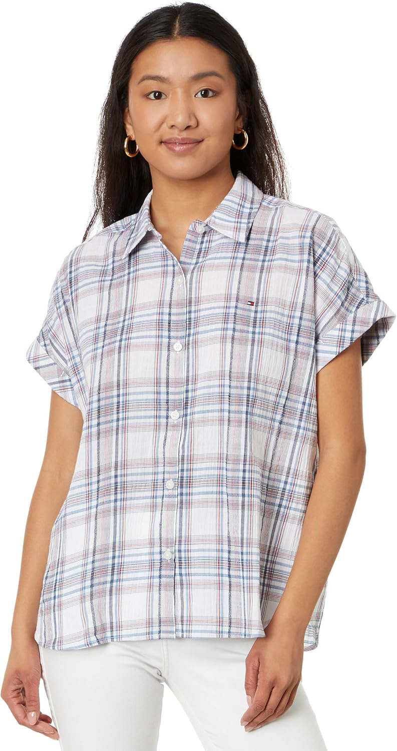 Женская клетчатая рубашка Tommy Hilfiger с воротником на пуговицах, Blue Multi
Женская клетчатая рубашка Tommy Hilfiger с воротником на пуговицах, Blue Multi