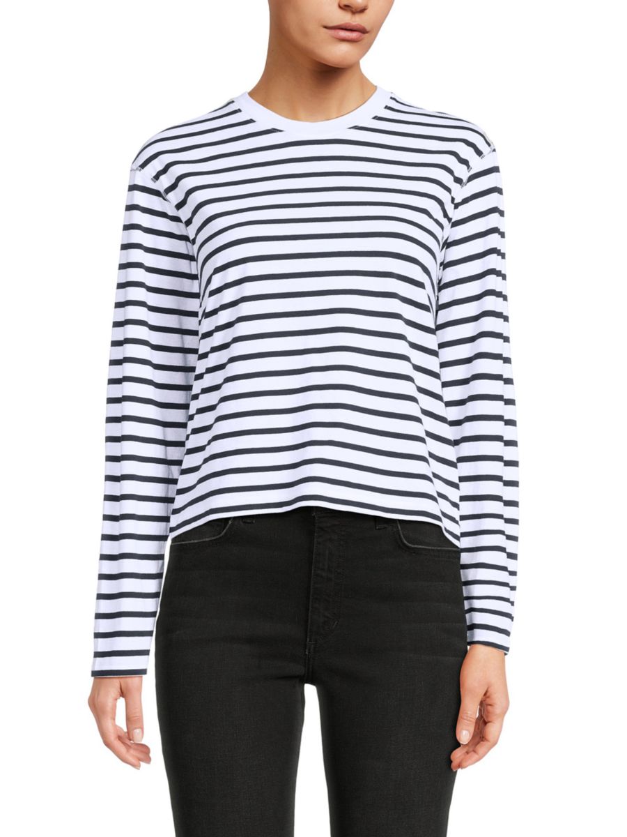 Футболка с длинным рукавом в полоску из джерси ATM Anthony Thomas Melillo, белый
Футболка с длинным рукавом в полоску из джерси ATM Anthony Thomas Melillo, белый