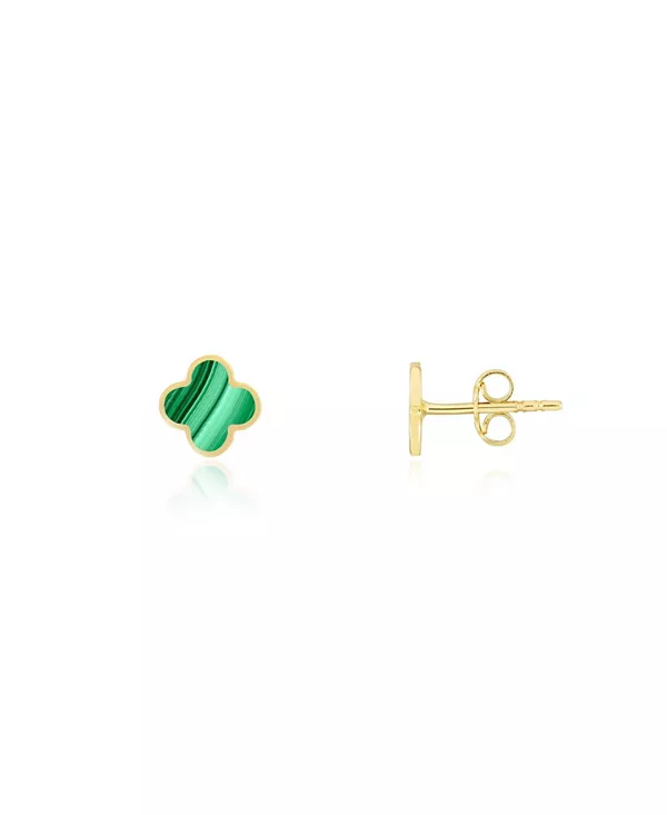 Мини-Серьги-Гвоздики с клевером из малахаита, золото 14 карат The Lovery, malachite
Мини-Серьги-Гвоздики с клевером из малахаита, золото 14 карат The Lovery, malachite