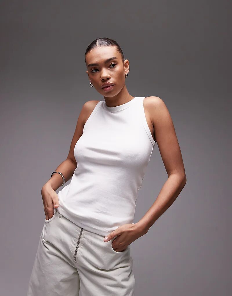 Майка ARKET из ребристого джерси белого цвета
Майка ARKET из ребристого джерси белого цвета