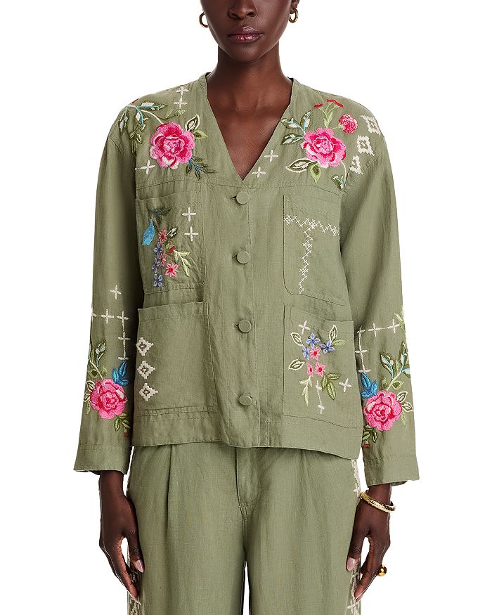 Льняная рабочая блуза Johnny Was, зеленый
Льняная рабочая блуза Johnny Was, зеленый