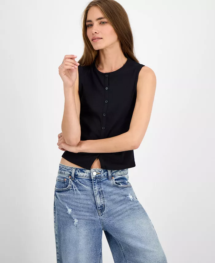 Женская майка с имитацией застежки на пуговицах Juniors Madden Girl, черный
Женская майка с имитацией застежки на пуговицах Juniors Madden Girl, черный