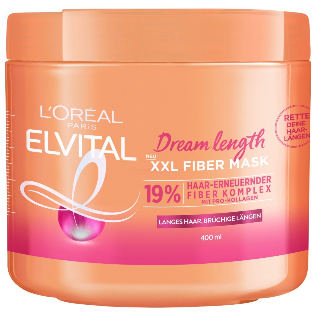 Маска для волос elvital dream length xxl intensivkur Loreal Paris, объем 400 мл
Маска для волос elvital dream length xxl intensivkur Loreal Paris, объем 400 мл