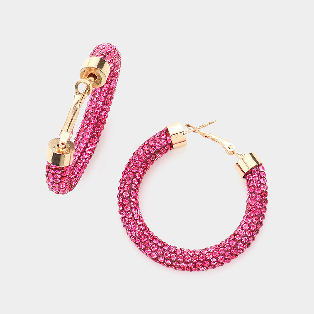 Серьги-кольца со стразами - розовые Fashnzfab, розовый
Серьги-кольца со стразами - розовые Fashnzfab, розовый