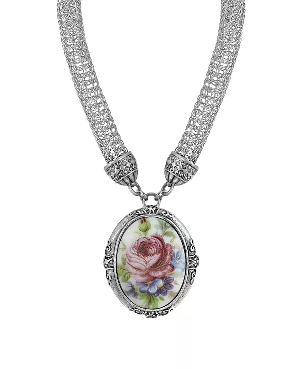 Цепочка-Трубка серебристого тона с овальным кулоном в виде цветка, 18 дюймов 2028, pink
Цепочка-Трубка серебристого тона с овальным кулоном в виде цветка, 18 дюймов 2028, pink