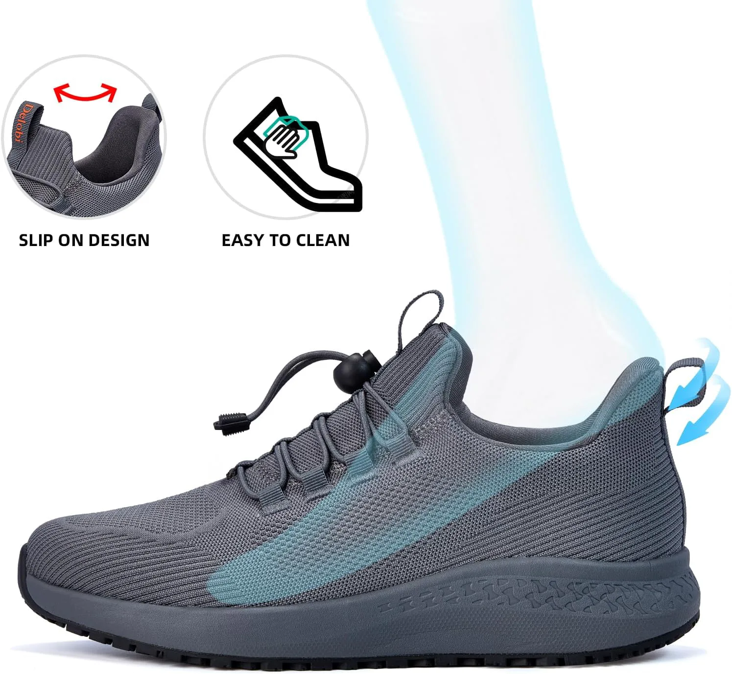 Мужские рабочие обувь с нескользящей подошвой, водоотталкивающие туфли для шеф-поваров, для ресторана и кухни, водонепроницаемые кроссовки для работы, дышащие и легкие AEHAO, серый
Мужские рабочие обувь с нескользящей подошвой, водоотталкивающие туфли для шеф-поваров, для ресторана и кухни, водонепроницаемые кроссовки для работы, дышащие и легкие AEHAO, серый