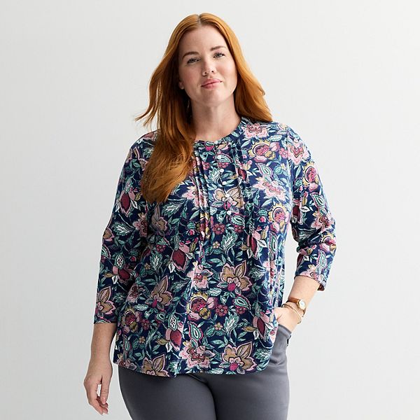 Блузка с защипами Plus size Croft & Barrow, Navy Chic Floral
Блузка с защипами Plus size Croft & Barrow, Navy Chic Floral