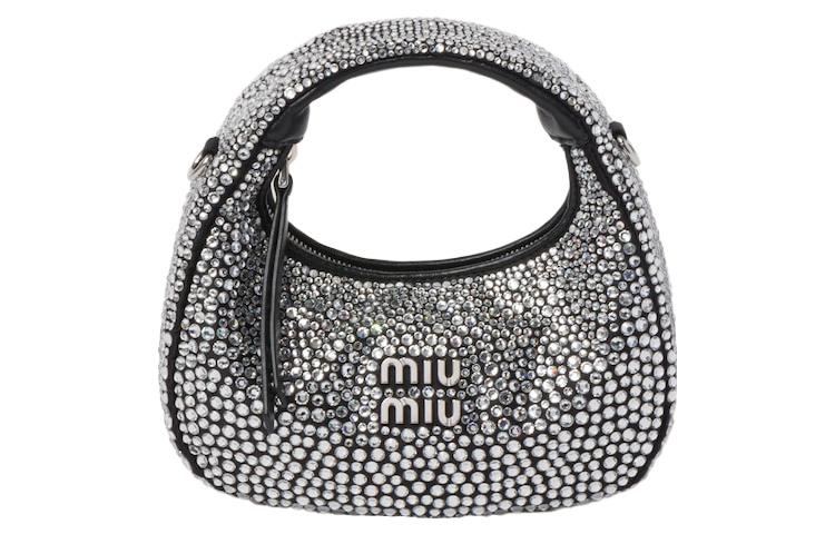 MIU MIU Wander Series синтетический кристальный шелковый атлас полумесяц сумка Hobo плечевая сумка кроссбоди мини женская Black
MIU MIU Wander Series синтетический кристальный шелковый атлас полумесяц сумка Hobo плечевая сумка кроссбоди мини женская Black