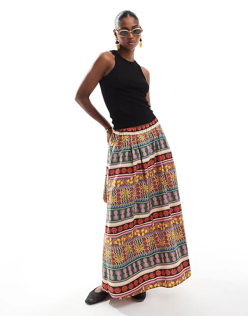 Юбка миди Vero Moda с тропическим летним принтом, разноцветная
Юбка миди Vero Moda с тропическим летним принтом, разноцветная