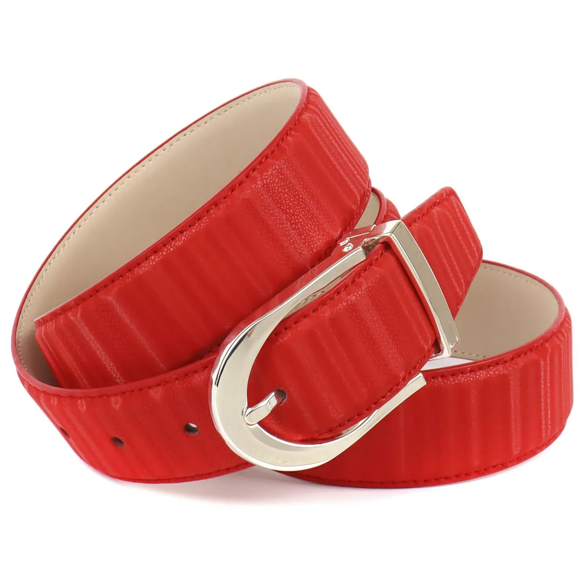 Кожаный ремень Anthoni Crown с мерцающим 3D-эффектом, красный 
Кожаный ремень Anthoni Crown с мерцающим 3D-эффектом, красный