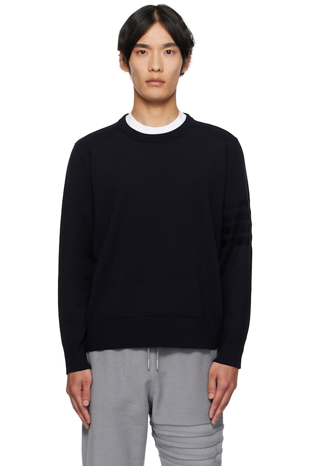 Двусторонний свитер с новым 4-полосным узором Thom Browne, синий
Двусторонний свитер с новым 4-полосным узором Thom Browne, синий