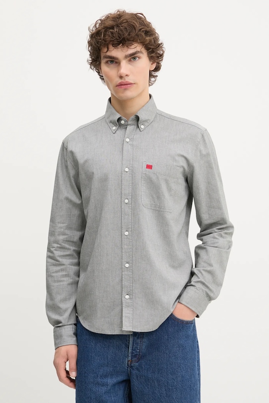 Хлопковая рубашка Hugo, серый
Хлопковая рубашка Hugo, серый