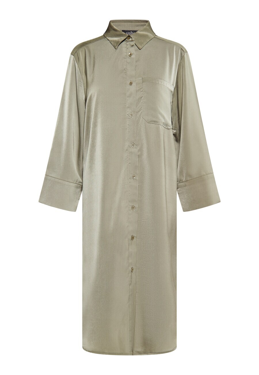 Платье рубашка usha BLACK LABEL Shirt Dress, оливковый
Платье рубашка usha BLACK LABEL Shirt Dress, оливковый