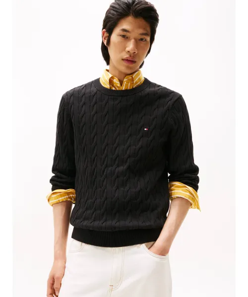 Классический свитер с косами Regular fit Tommy Hilfiger, черный 
Классический свитер с косами Regular fit Tommy Hilfiger, черный