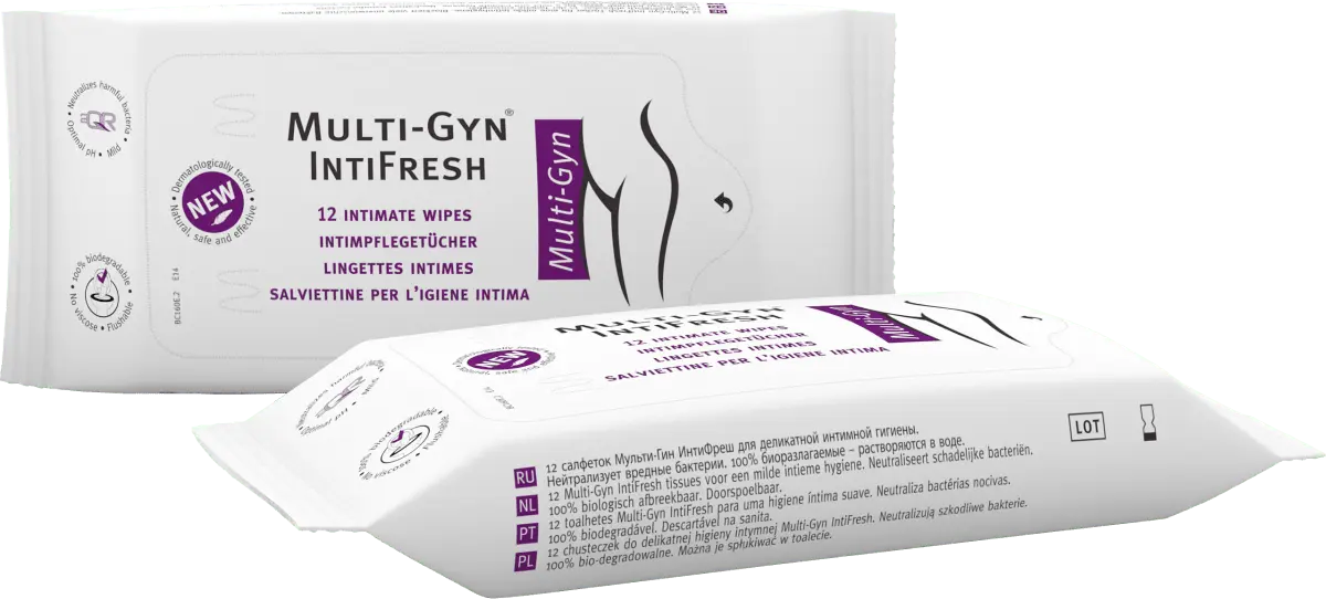 Салфетки для интимной гигиены IntiFresh 12 шт. Multi-Gyn
Салфетки для интимной гигиены IntiFresh 12 шт. Multi-Gyn
