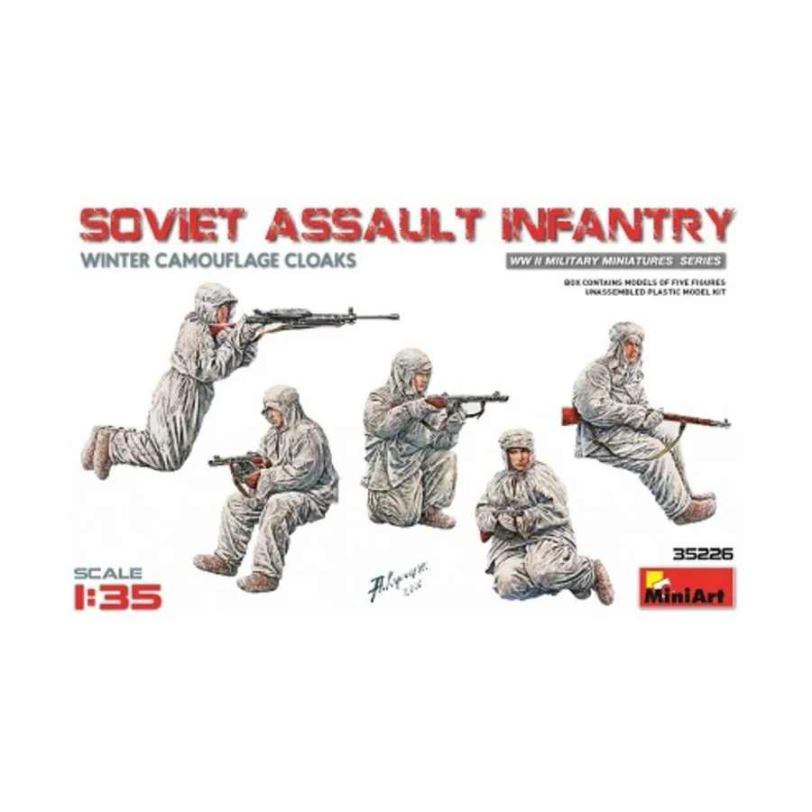 Советская штурмовая пехота в зимних камуфляжных плащах, WWII Military Miniatures Series (1:35) (MiniArt Models)
Советская штурмовая пехота в зимних камуфляжных плащах, WWII Military Miniatures Series (1:35) (MiniArt Models)