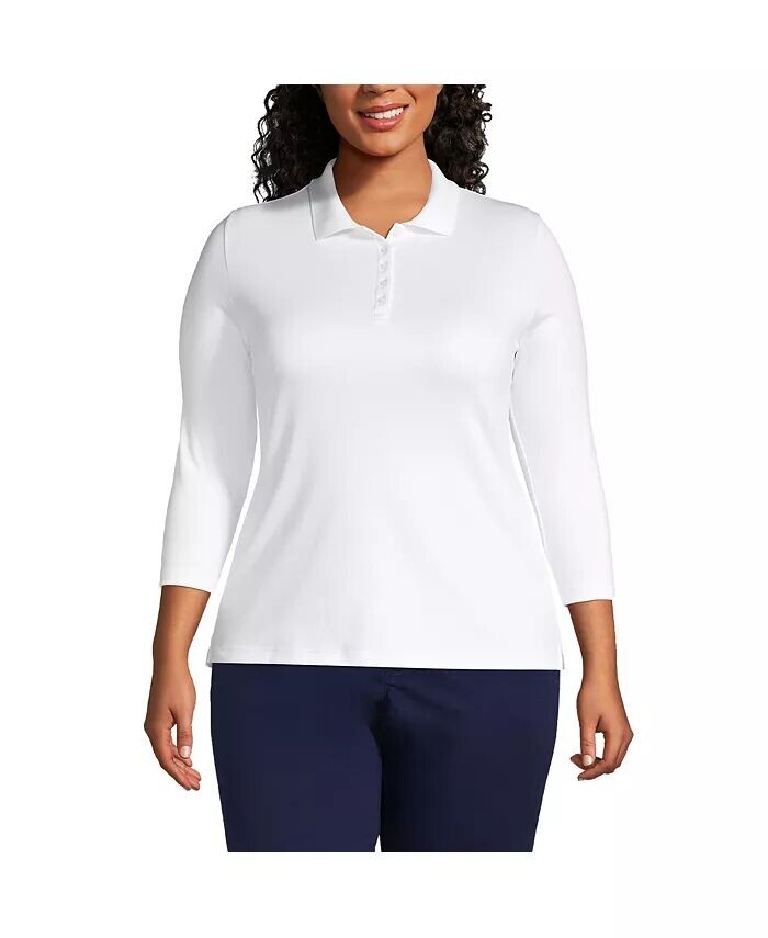 Рубашка поло из хлопка Supima большого размера с рукавом 3/4 Lands' End, белый
Рубашка поло из хлопка Supima большого размера с рукавом 3/4 Lands' End, белый