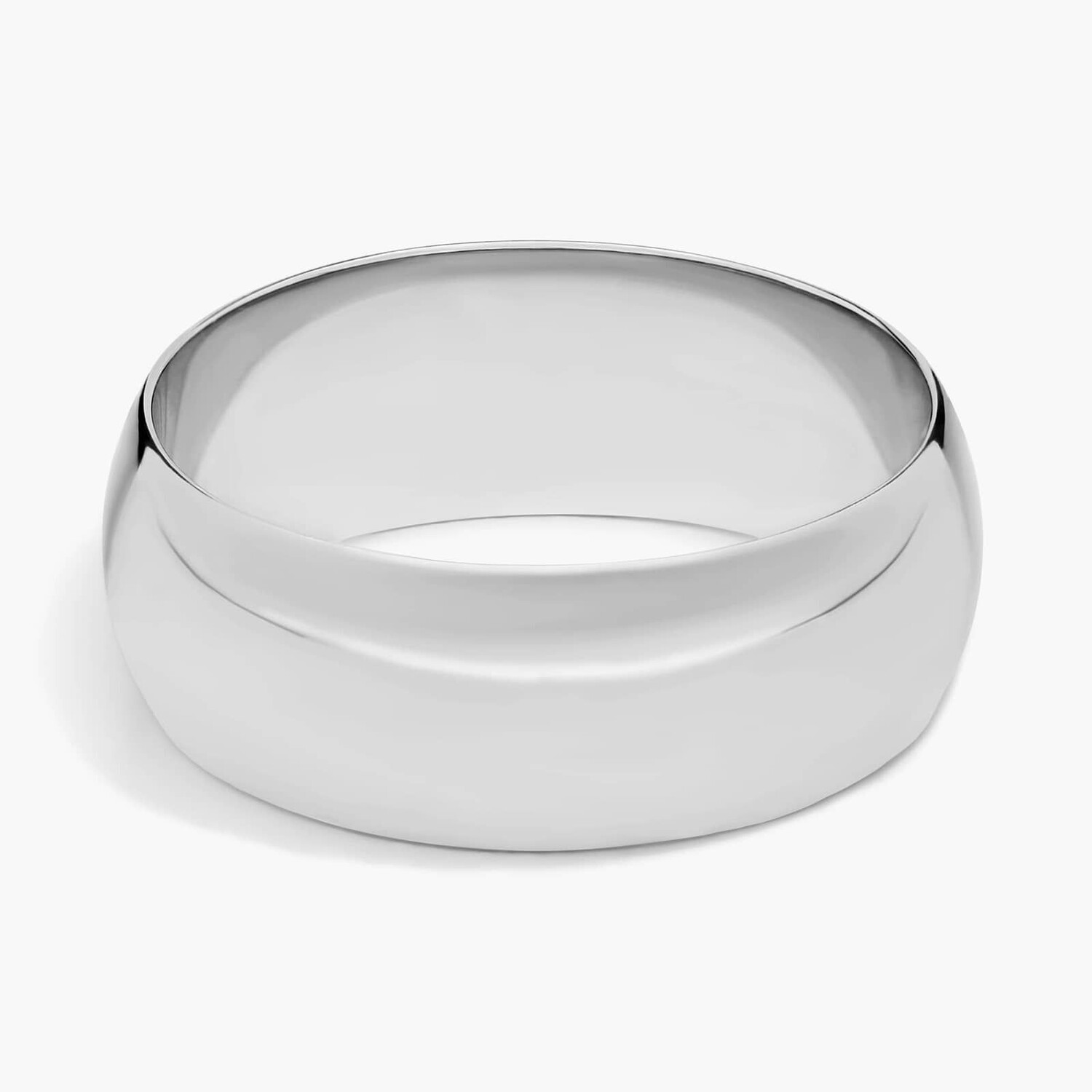 Обручальное кольцо средней толщины Comfort Fit из 14-каратного белого золота (8 мм) Blue Nile